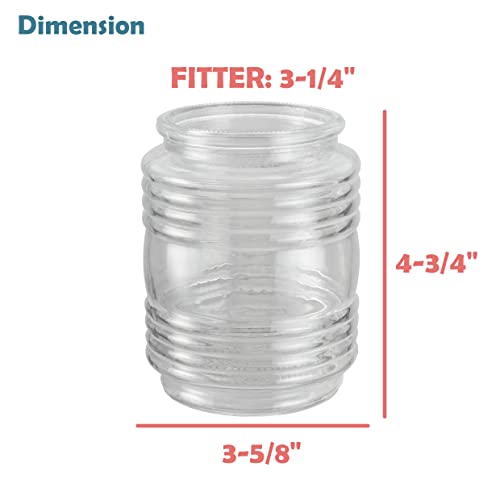 Image of Aspen Creative 23603-02, Replacement Clear Jelly Jar Glass Shade, Use For Indoor And Outdoor, 5-5 /8 inchDia x 4-3 /4 inchH /Fitter 3-1 /4 inch, 2 Pack
