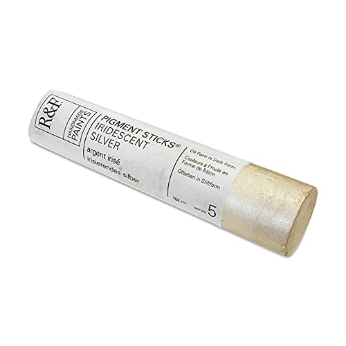 R&F Handmade Paints - Professional Oil Pigment Stick, Iridescent Silver, 188 ml