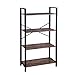 Regal Standregal Bücherregal mit 4 Ebenen Aufbewahrung für Wohnzimmer Arbeitszimmer 120 cm Höhe stabil Vintage HWR14-HOL
