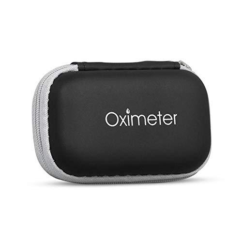Womdee Pulse Oximeter Case - Hard EVA Zipper Pulse Oximeter Box with Oximeter Sign - Protective Portable Finger Pulse Oximeter Cover Bag for Travelling (Black)