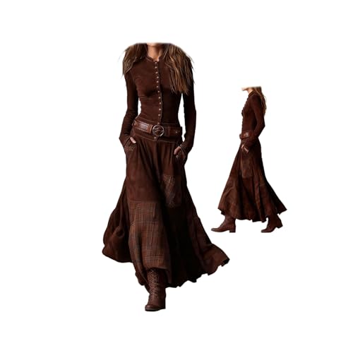 Abito da donna in stile western, vintage, in finta...