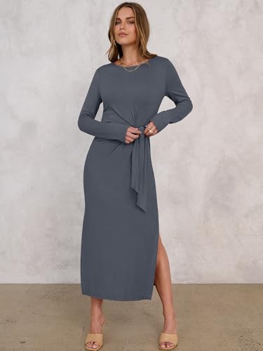 Image of ANRABESS Women's Fall Long Sleeve Casual Maxi Dress