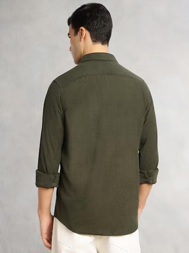 Image of Thomas Scott Men's | Corduroy | Full Sleeve | Slim Fit | Polyester-Blend | Single Pocket | Spread Collar | Casual Shirt