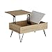 Homemania - Mesa de café, Tablero de partículas melaminico, Metal, Roble, Blanco,...