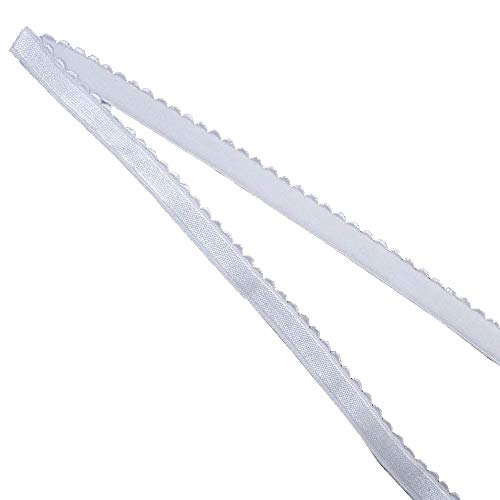 Colorful Lace Elastic Width 3/8'' Underwear Tape For Woman & Garment Accessory 5 Yards Per Roll (White) #TOP1
