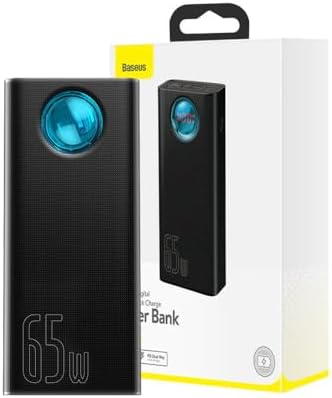 Baseus Powerbank Amblight 30000 mAh, 4 USB, USB-C, 65 W (Negro)