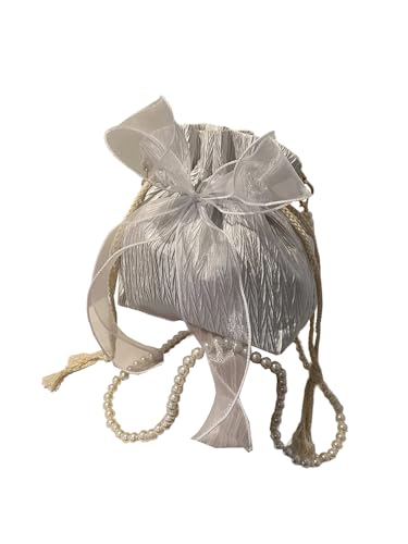 GORGLITTER Women's Bow Lace Tote Bags Floral Sheer Double Handle Mesh Shoulder Handbags