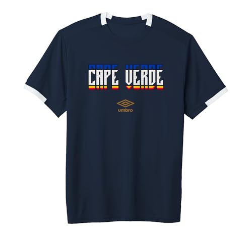 Umbro International Soccer Cape Verde Stacked Logo Adult Short-Sleeve Soccer Jersey Navy/White Large