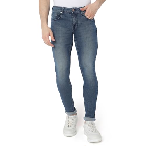 Image of Spykar Men's Skinny Fit Low-Rise Casual Jeans