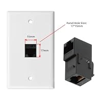 CY Adapter, 90 Grad nach Oben abgewinkelt, UTP CAT6 Keystone-Koppler, RJ45-Buchse auf Buchse, UTP CAT6 Keystone-Inline-Koppler, Schwarz – Ansicht 8