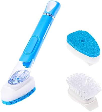 FIIX Heavy Duty Dish Wand with Built-in Soap Dispenser - Best Dish Sponge with Handle