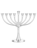 NUPTIO Menorah Candle Holder for Chanukah: 9 Branch Silver Hanukkah Menorahs for Jewish - Tree of Life Chanukah Gift for Standard Hanukkah Candles Window Decor