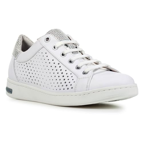 Geox Girls' D Jaysen B Trainers, White Lt Silver, 7