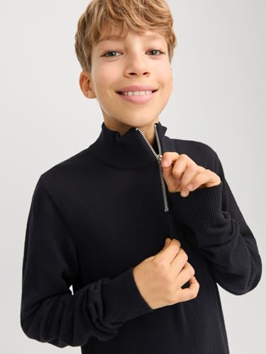 Sudadera Quarter Zip Junior de algodón con cuello alto ajustable para niños modernos 7