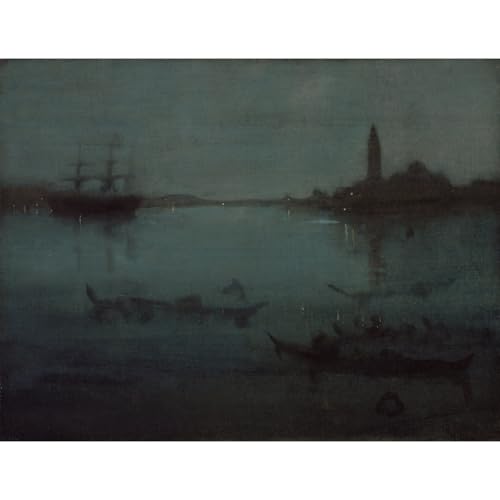 Whistler Nocturne en bleu et argent impression sur toile murale 76x101 cm