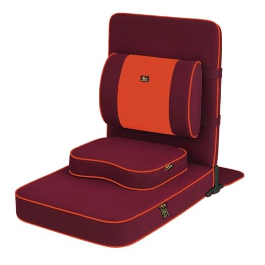 Friends of Meditation Extra Large Meditation and Yoga Chair w Backrest and Meditation Block - Removable Washable Cover - Portable - Premium Floor Chair w Back Support for Adults - Maroon, Pack of 1