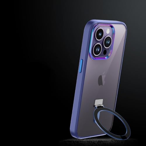 Coque magnétique iPhone 14 transparente avec support de charge sans fil en aluminium