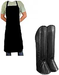 Kit de Proteção com Avental de PVC Preto e Perneira de Bidim