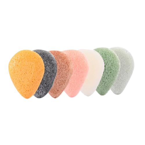 PartyKindom 7Pcs Puff Sponges for Gentle Cleansing Exfoliating and Makeup Removal Vegan Face Washing Puff for Sensitive Skin Care