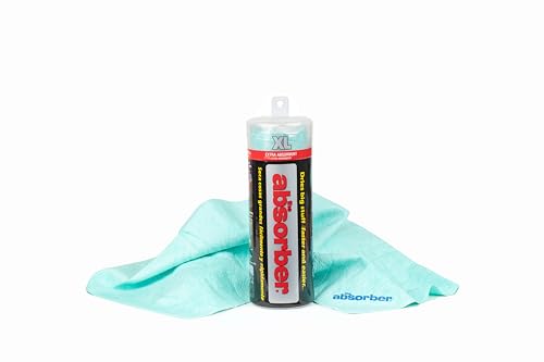 CleanTools the Absorber XL 18 x 29 - Synthetic Premium Drying Chamois Cloth for Cars and Trucks - Super Absorbent Scratch-Free and Washable (Aqua)