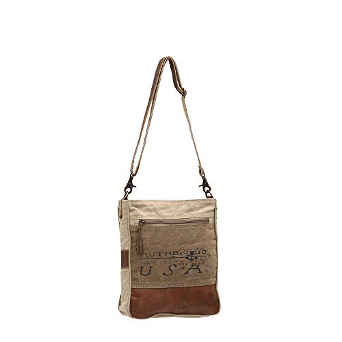 USA Stamp Upcycled Canvas and Genuine Leather Crossbody Bag3