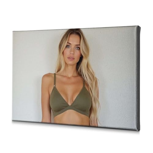 Toile décorative femme en bikini vert olive 40x60cm pour décoration murale de salon