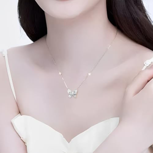 Collier papillon argent décolleté parfait pour mariage et soirée - 3