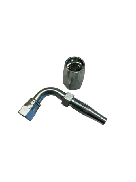 Image of 1 /4 inch Hose x 3 /8 inch 90 Female JIC Reusable Hydraulic Hose Fitting | R2 /R16 Hose Assembly & Repair | 37 Flare Field-Attachable Steel Hydraulic Fitting