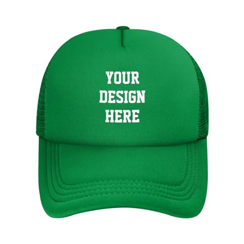Custom Hats Design Your Own, Custom Trucker Hat for Men Women, Make Your Own Customized Dad Cap H-Green