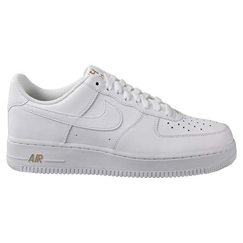 Image of Nike Men's Air Force Sneakers, Black White /Metallic Gold 102, 7 UK