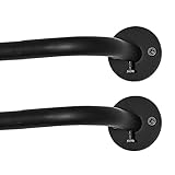 NICETOWN Wraparound Curtain Rods, Black Wrap Curtain Rod Set for Blackout Curtain Room Darkening Curtain Twilight Rods, Black, Length Adjustable from 48' to 86' Wraparound Curtain Rods, 2 Pack