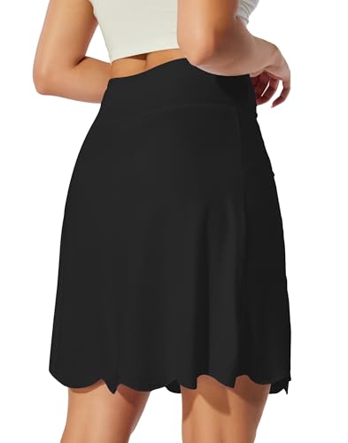 M MOTEEPI 20" Scalloped Hem Golf Skirts for Women with Zipper Pockets Womens Skort Tummy Control2