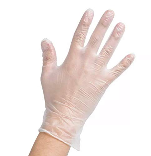 100 Disposable Vinyl Gloves, Non-Sterile, Powder-Free, Smooth Touch, Food Service Grade, Large Size [100 Gloves per Box] - Thumbnail 2