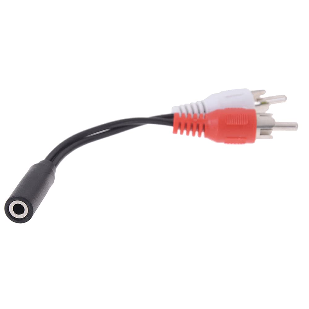 ezqnirk 1pcs 10cm 3.5mm Stereo Audio Female Jack to 2 RCA Male Socket to Headphone 3.5 Y Adapter Cable