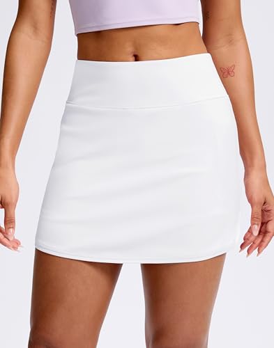Image of SANTINY Skorts for Women with Pockets High Waisted Golf Skirts with Shorts A Line Athletic Tennis Skirt for Casual Pickleball
