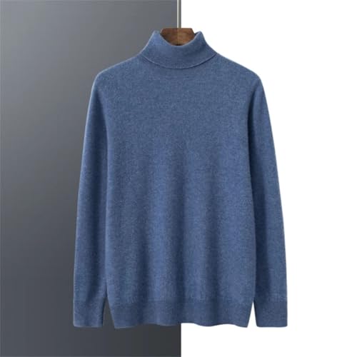 Men's 100 Percent Cashmere Sweater Turtleneck Knit Pullover Loose Warm Business Casual Solid Top4