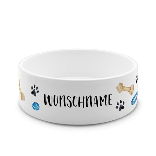 PrintPlanet® - Futternapf mit Name oder Text personalisiert - Für Katzen und kleine Hunde - Napf Hundenapf Katzennapf selbst gestalten - Layout 04