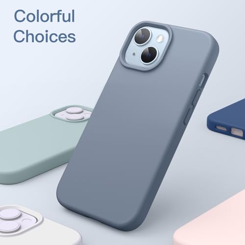 Image of JETech Silicone Cover Case for iPhone 14 Plus 6.7-Inch, Silky-Soft Touch Full-Body Protective Phone Case, Shockproof Cover with Microfiber Lining (Sierra Blue)