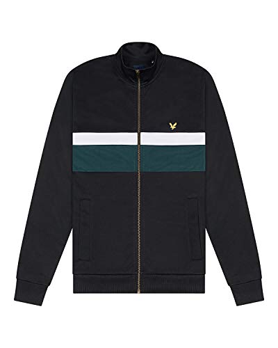 Image of Lyle and Scott Archive Colourblock Tricot Track Top - Cotton - L True Black