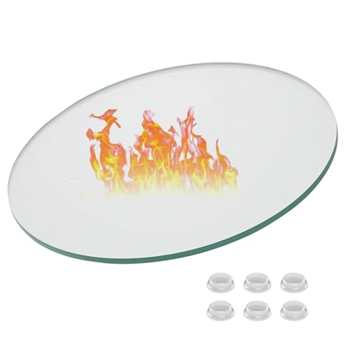 Dessus De Table En Verre Trempé 8mm Épaisseur Ø 35-100cm - Plateau De Table Rond En Verre, Protection De Table Transparente En Verre, Pour Salle À Manger,...