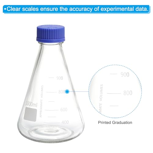 Fiole Erlenmeyer pour expérience de chimie PATIKIL 2 pièces