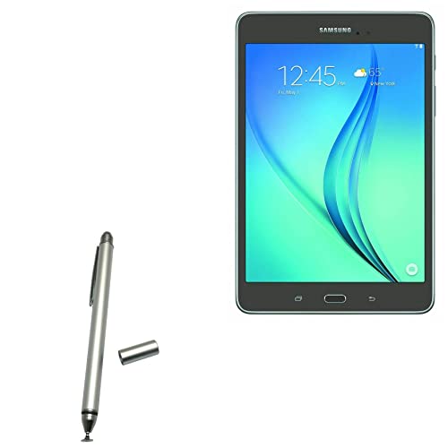 BoxWave Stylus Pen Compatible with Samsung Galaxy Tab A 8.0 (2019) - DualTip Capacitive Stylus, Fiber Tip Disc Tip Capacitive Stylus Pen for Samsung Galaxy Tab A 8.0 (2019) - Metallic Silver
