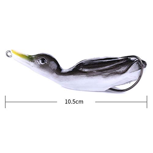 Iscas de pesca falsas, 10,5 cm 18,5 g Isca biônica macia de pato simulado com anzol de pesca - 2