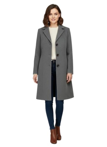 Image of HAUTEMODA Women's Winter Coat Trench Long Sleeves Over Coat With Pocket single Breasted