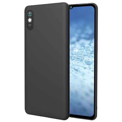 NEW'C Cover per Xiaomi Redmi 9A in custodia silicone ultra sottile nero [Ultra Leggera]