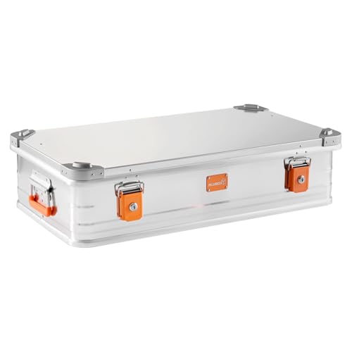 Alubox Alukiste abschließbar E92-17 - Premium Aluminium Lagerbox 50 Liter - Deckel mit Aluminium Druckguss Stapelecken und Gummidichtung - inklusive...