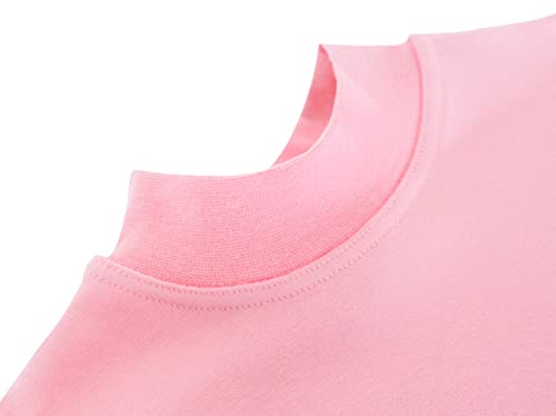 Image of Lilax Girls' Basic Long Sleeve Mock Turtleneck Cotton T-Shirt