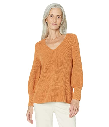 NIC+ZOE Women's Petite Shaker Knit V Neck Sweater