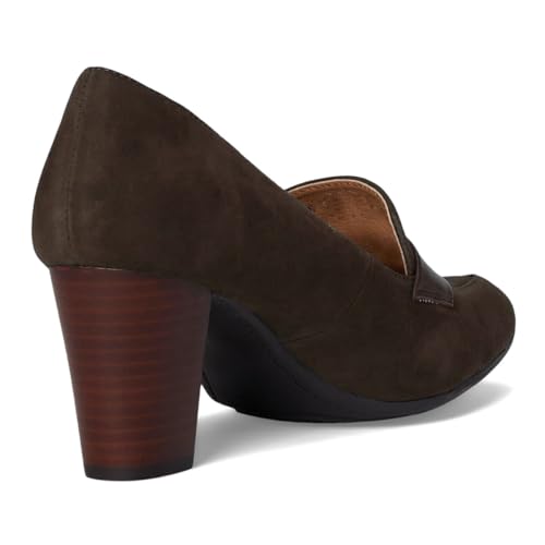 Image of SHODENSE Women Chunky Kitten Heel Pumps Shoes Round Closed Toe Slip On Suede Penny Loafers Matte Block Mid Heels Dress Loafer Almond Toe Comfort Oxford Shoes Office Work Classic Elegant 4-11 M US