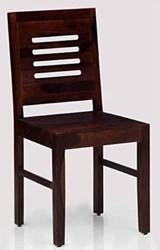 Image of Multipurpose Dining Chair Set | Contemporary Style | Set of 2 Dining Chairs | Solid Sheesham Wood | Mahogany Finish | Durable & Termite Free